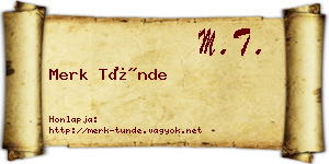 Merk Tünde névjegykártya